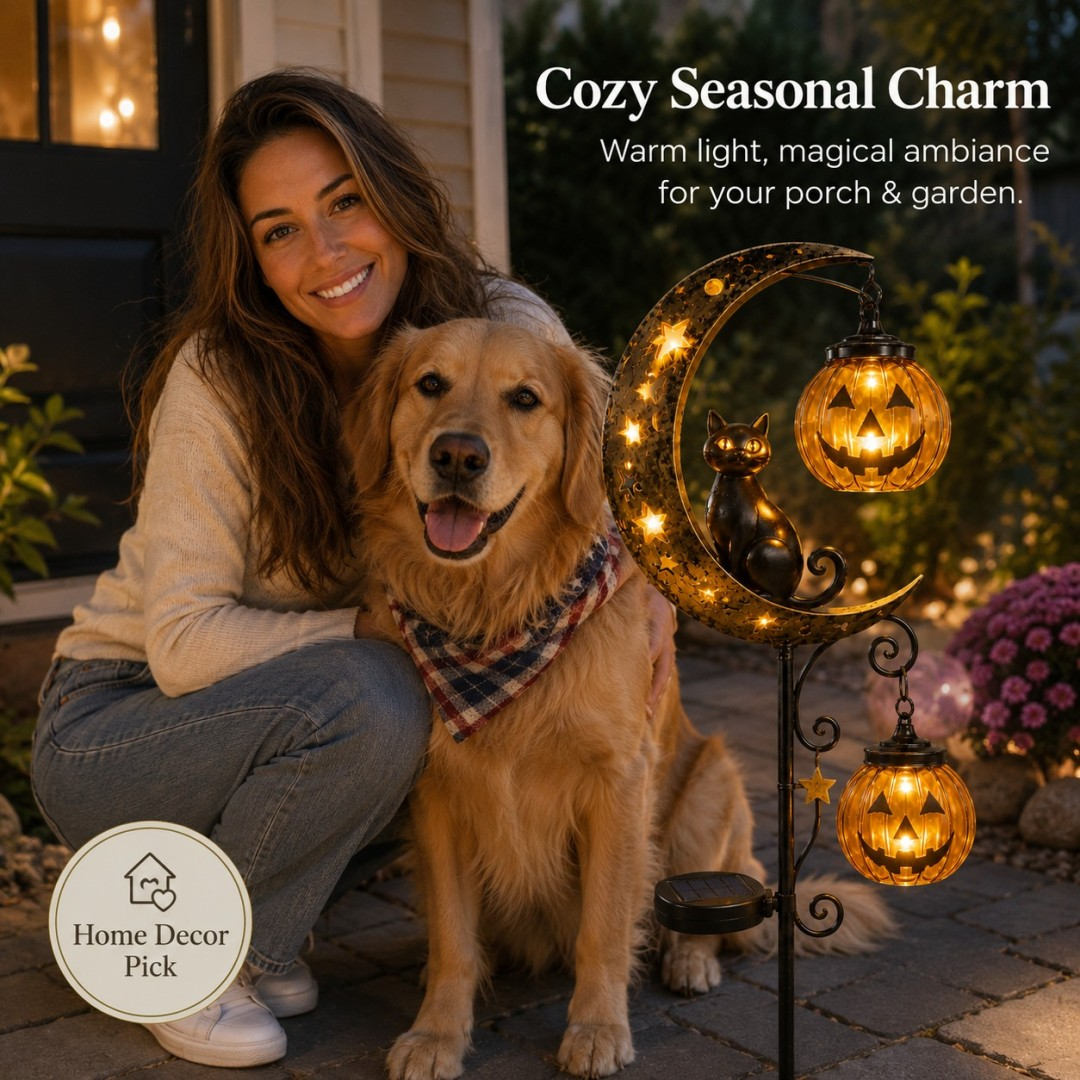 🎃Early Halloween Sale 48% OFF🎃 Pumpkin Moon Garden Stake Light