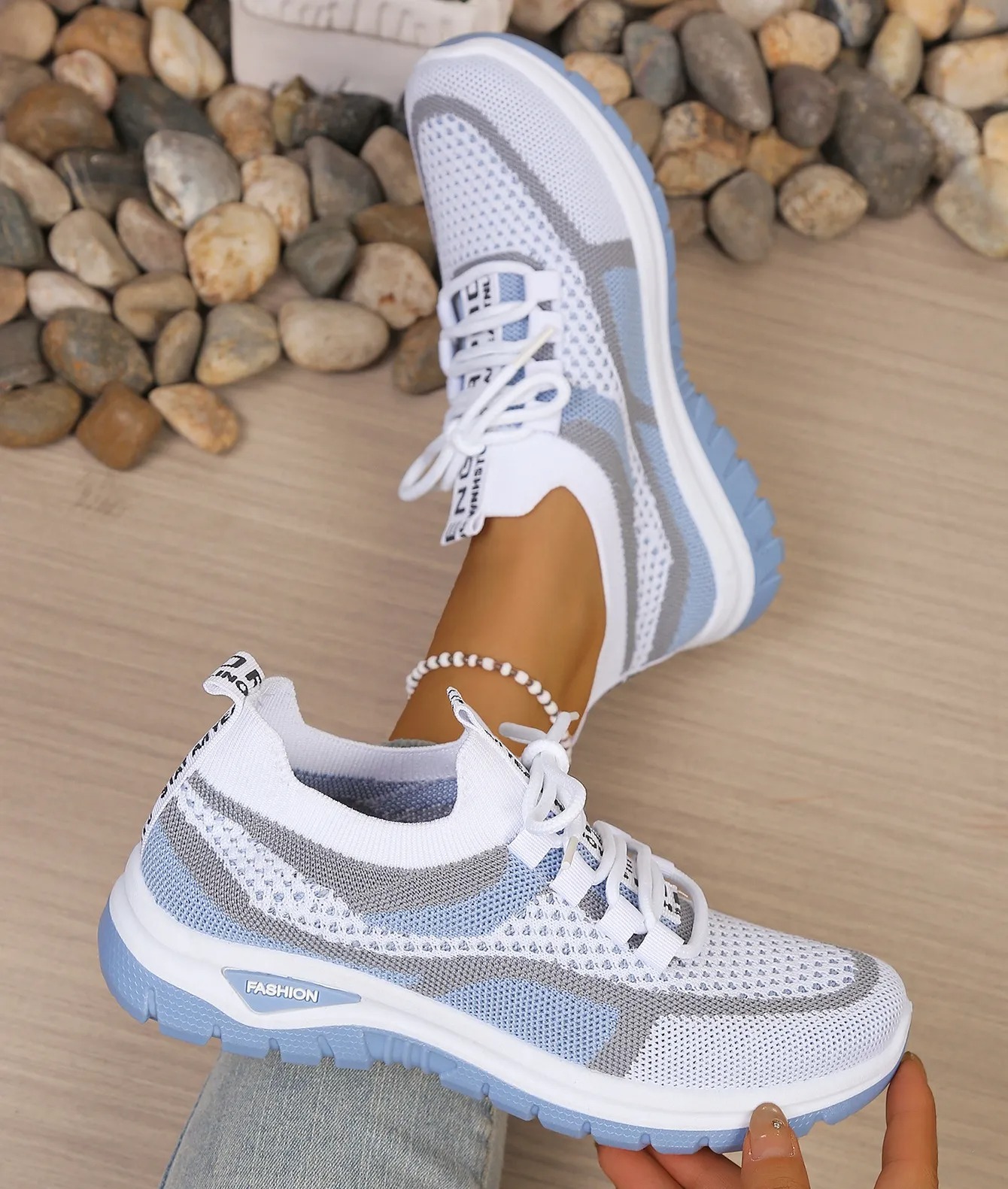 velmirafit™ Breathable Colorblock Knit Walking Shoes - Orthopedic Cushioned Sneakers for Foot Pain Relief