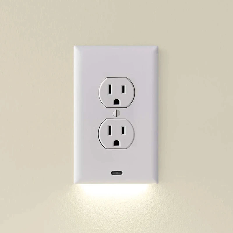 Flash Sale-Outlet Wall Plate With Night Lights - No Batteries Or Wires