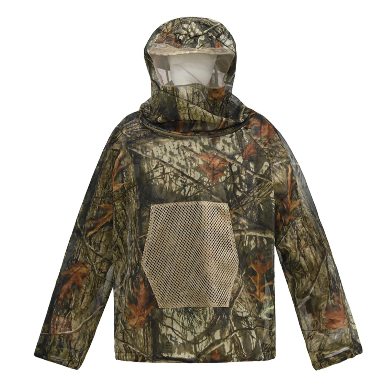 Men's Camo Adventure Camping Mesh Hooded Mosquito Repellent Suit