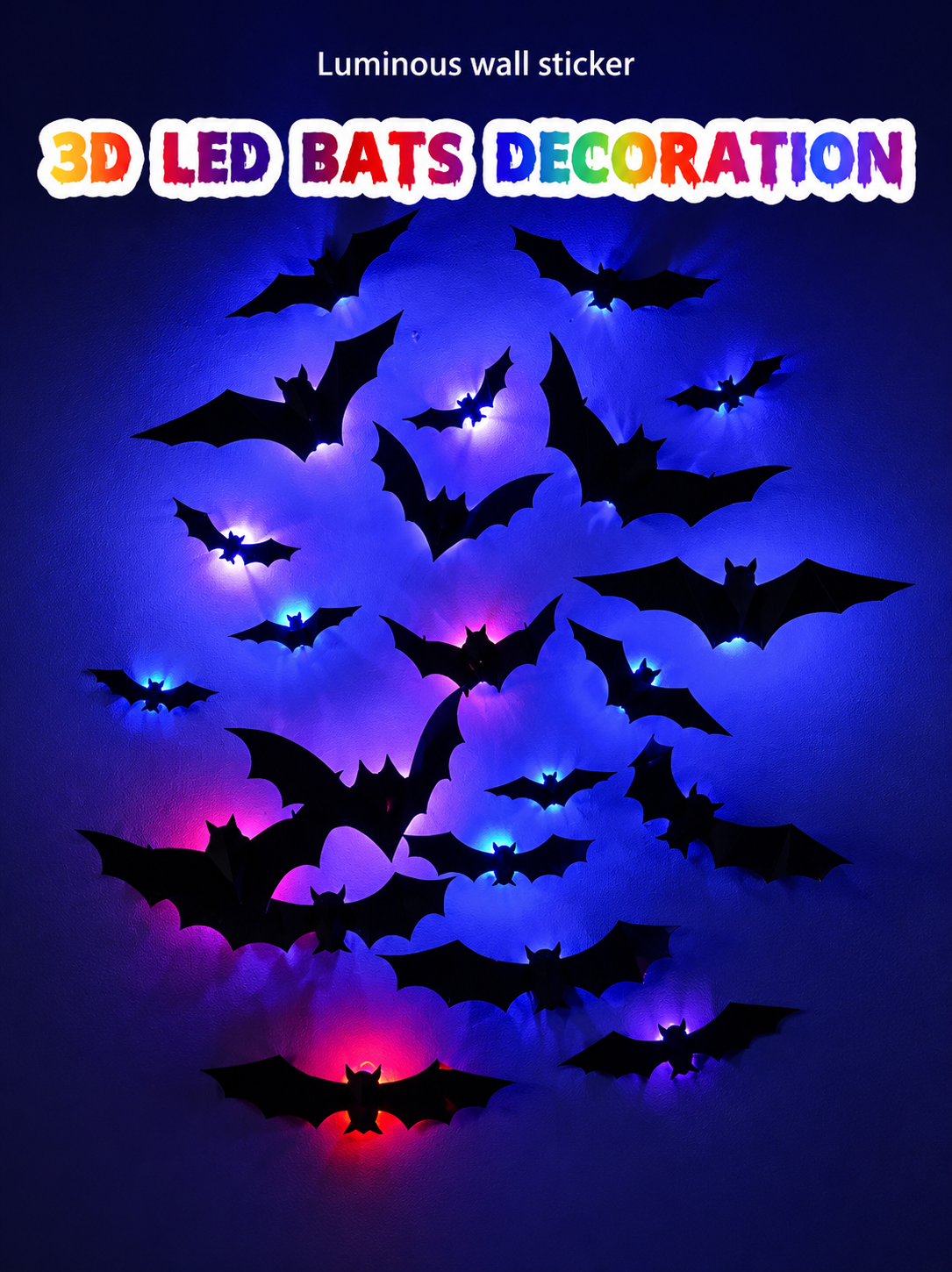 3D Bat LED Night Light: 3D Decor by Day, Glowing Surprise by Night