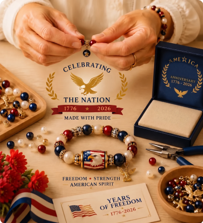 💎 Red, White & Blue Eagle Bracelet of Belief ✨
