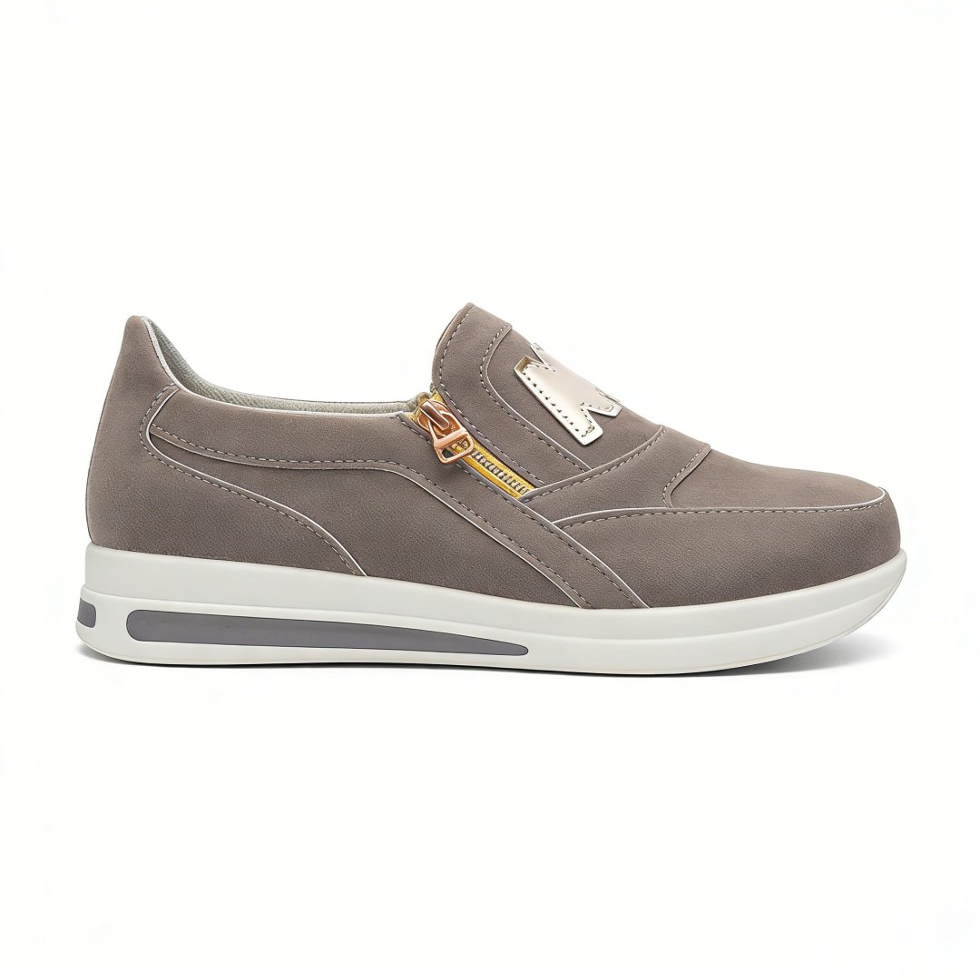 Women’s Comfort Zip Slip-On Sneakers – Lightweight, Breathable & Easy Walk Design