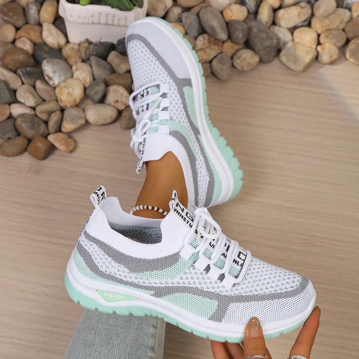 velmirafit™ Breathable Colorblock Knit Walking Shoes - Orthopedic Cushioned Sneakers for Foot Pain Relief