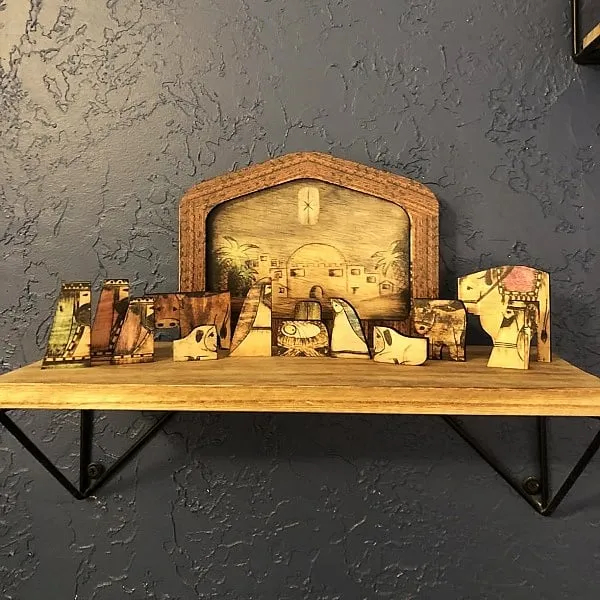 💓Handmade Wooden Jesus Puzzle Statue, Nativity Puzzle with Wood Burned Design