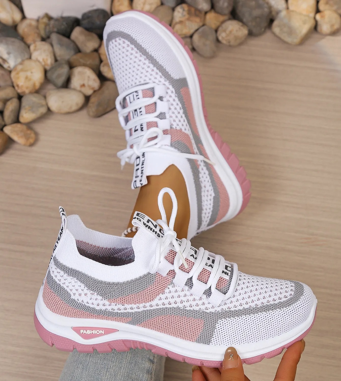 velmirafit™ Breathable Colorblock Knit Walking Shoes - Orthopedic Cushioned Sneakers for Foot Pain Relief