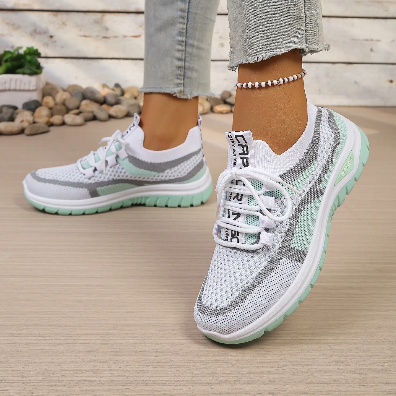 velmirafit™ Breathable Colorblock Knit Walking Shoes - Orthopedic Cushioned Sneakers for Foot Pain Relief