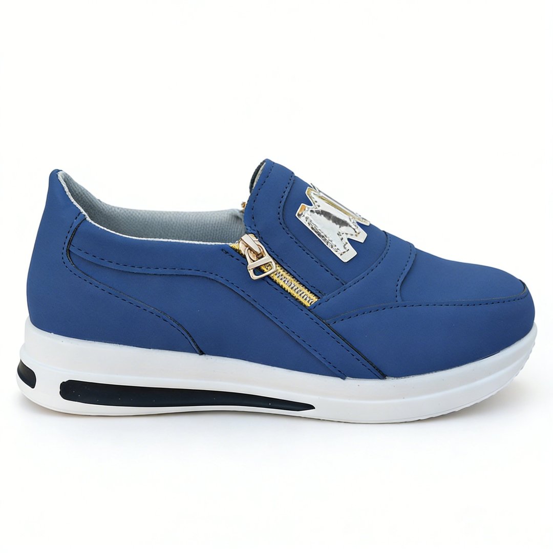 Women’s Comfort Zip Slip-On Sneakers – Lightweight, Breathable & Easy Walk Design