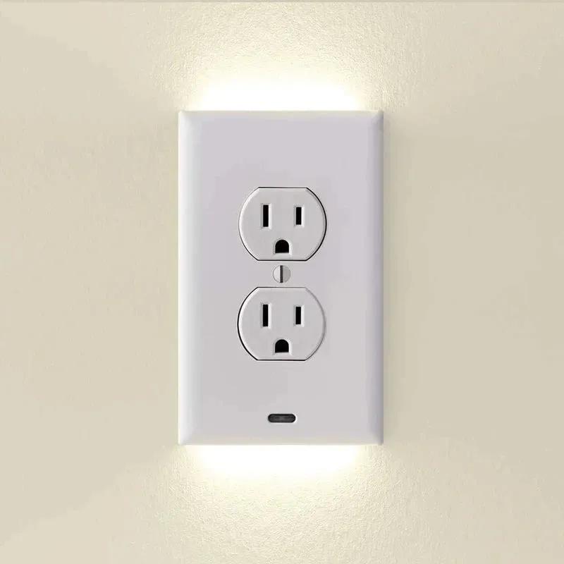 Outlet Cover with Integrated LED Night GuideLight