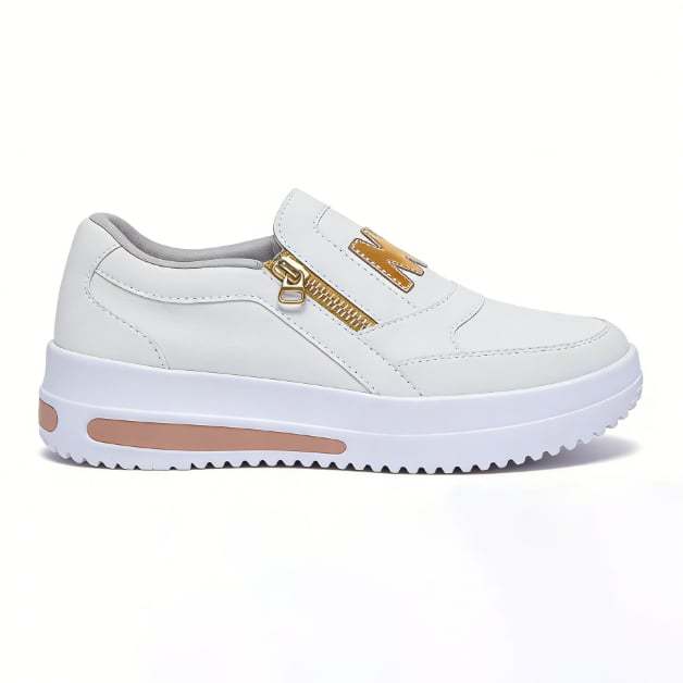 Women’s Comfort Zip Slip-On Sneakers – Lightweight, Breathable & Easy Walk Design