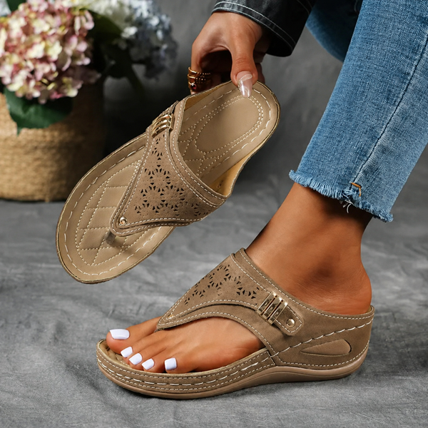 Stylish Wedge Sandals with Arch Support and Shock-Absorbing Sole