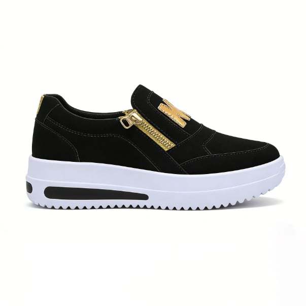 Women’s Comfort Zip Slip-On Sneakers – Lightweight, Breathable & Easy Walk Design