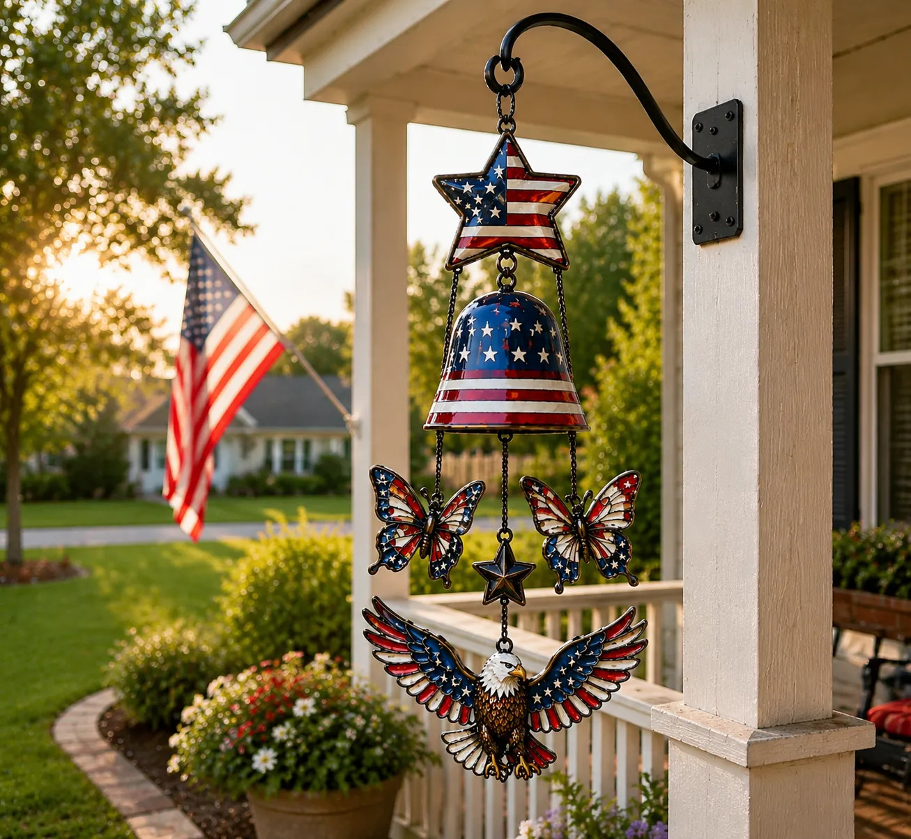 Patriotic Memorial Wind Chime for Your Garden—Celebrate Every Breeze with Patriotic Pride