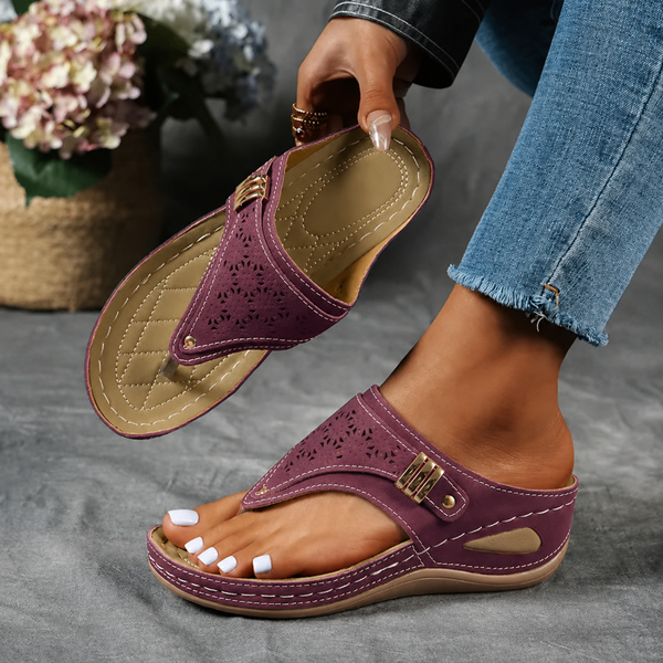 Stylish Wedge Sandals with Arch Support and Shock-Absorbing Sole