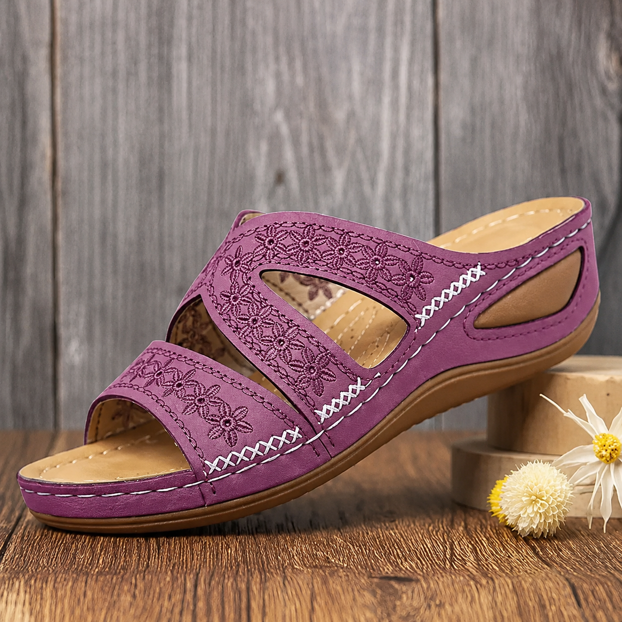 Soft Cushioned Wedge Sandals for All-Day Comfort