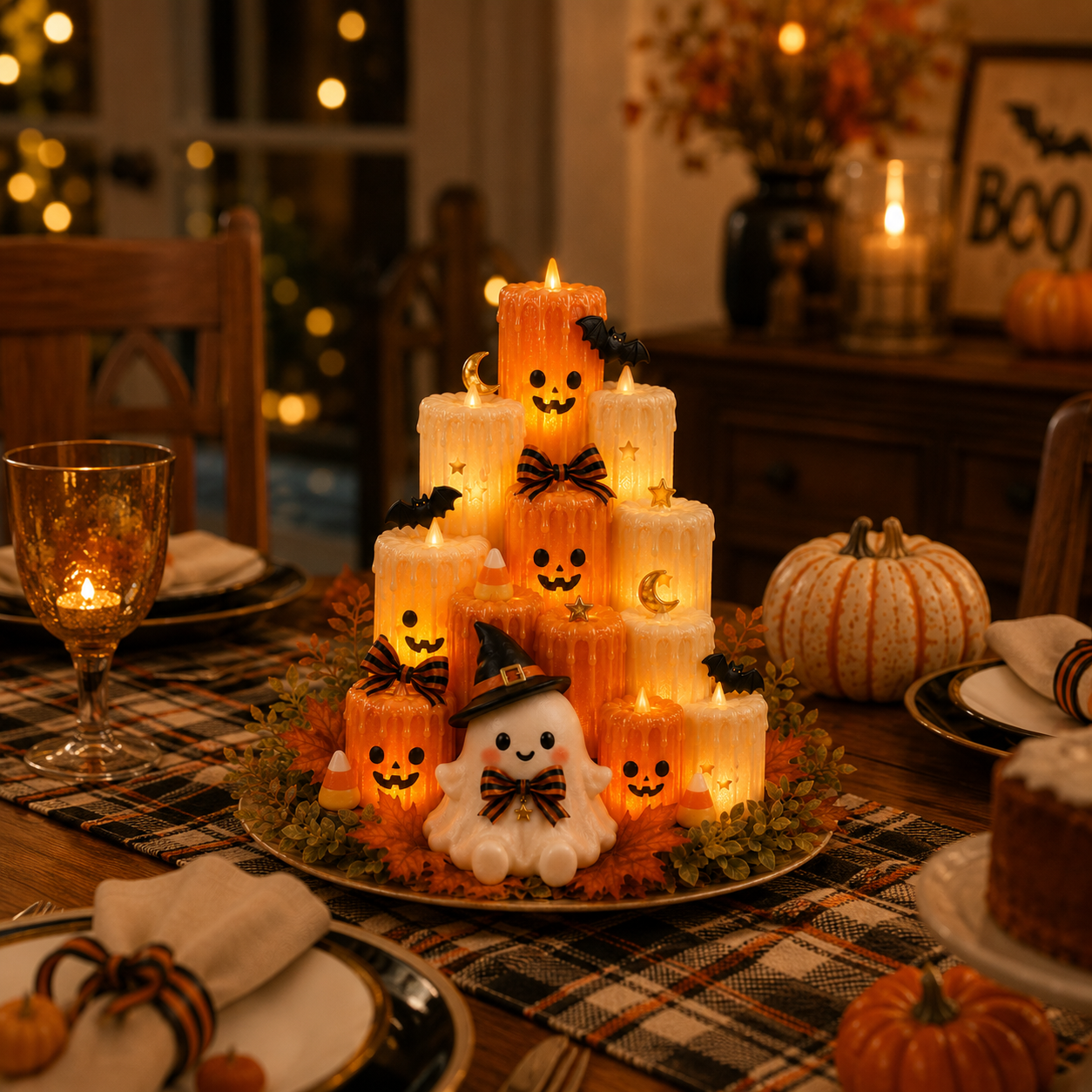 🎃Early Halloween Sale 48% OFF🎃 Cozy Lighted Halloween Ghost Centerpiece