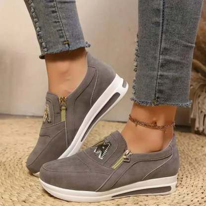 Women’s Comfort Zip Slip-On Sneakers – Lightweight, Breathable & Easy Walk Design