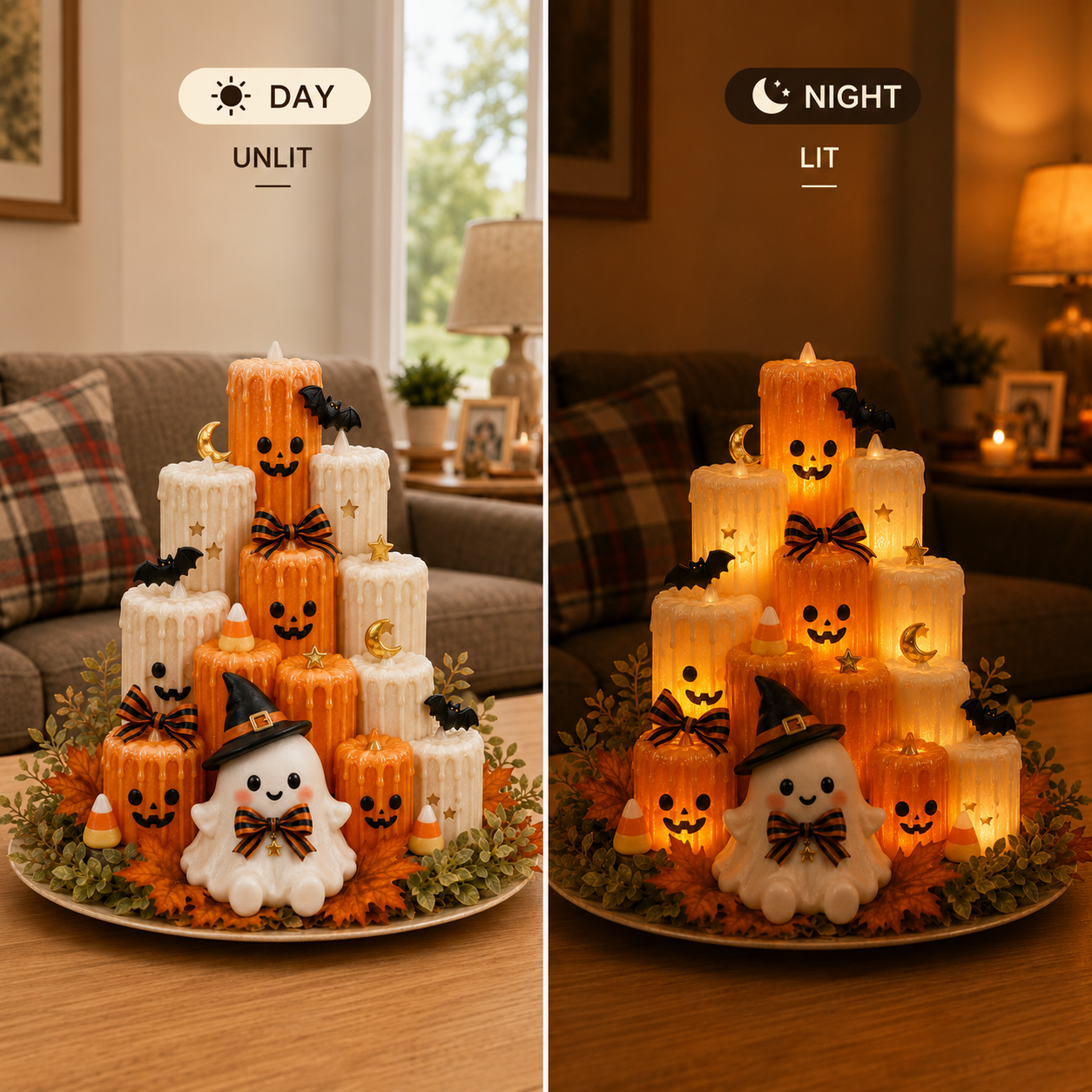 🎃Early Halloween Sale 48% OFF🎃 Cozy Lighted Halloween Ghost Centerpiece