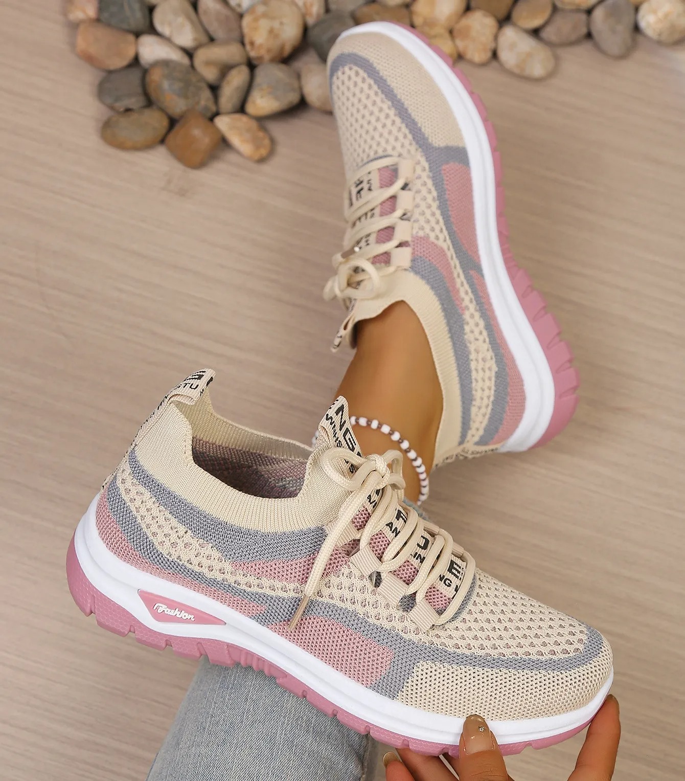 velmirafit™ Breathable Colorblock Knit Walking Shoes - Orthopedic Cushioned Sneakers for Foot Pain Relief