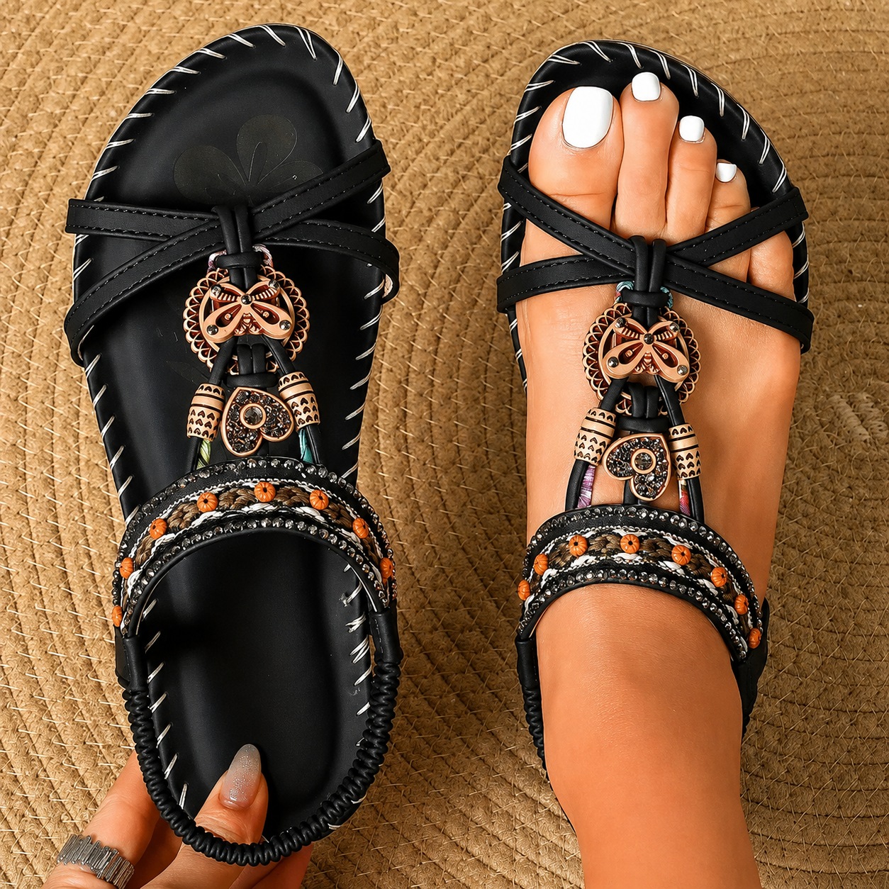 Sparkle Every Step of the Way! ✨Lightweight Comfort Sandals with Sparkling Butterfly Design