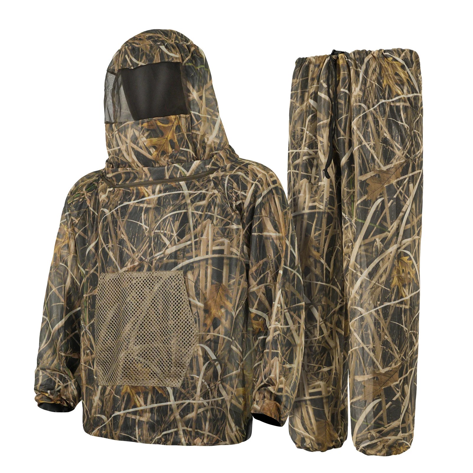 Men's Camo Adventure Camping Mesh Hooded Mosquito Repellent Suit