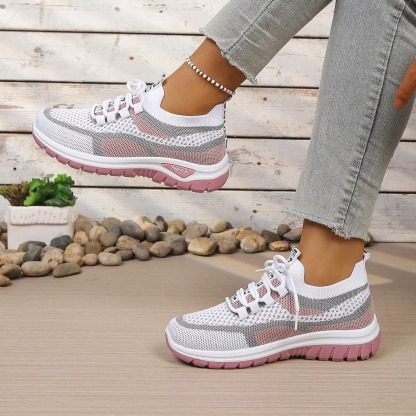 velmirafit™ Breathable Colorblock Knit Walking Shoes - Orthopedic Cushioned Sneakers for Foot Pain Relief