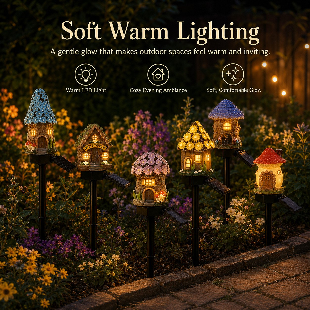 🍄✨ Turn Your Backyard Into An Enchanted Fairy Forest! Solar Mushroom Cottage Garden Light