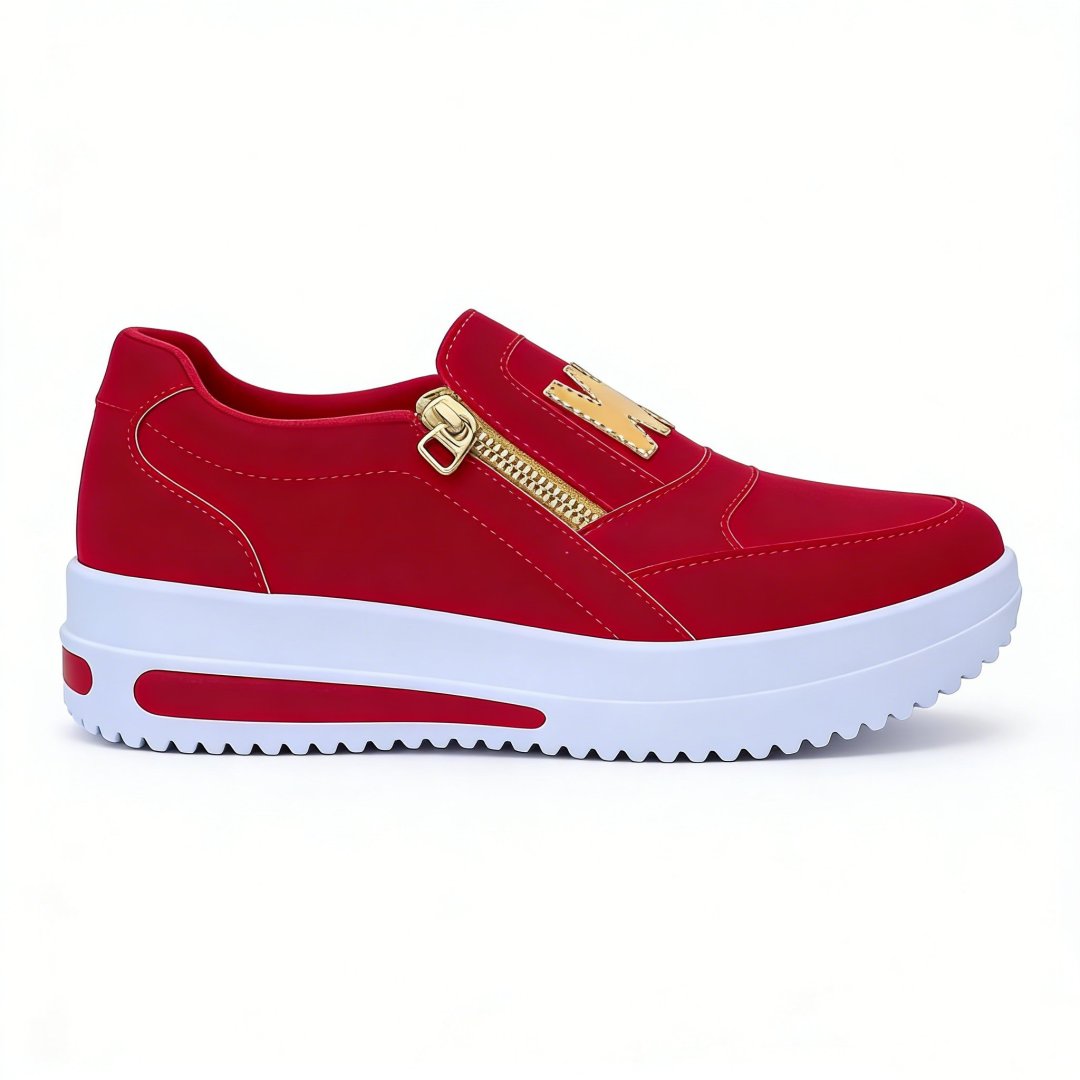 Women’s Comfort Zip Slip-On Sneakers – Lightweight, Breathable & Easy Walk Design