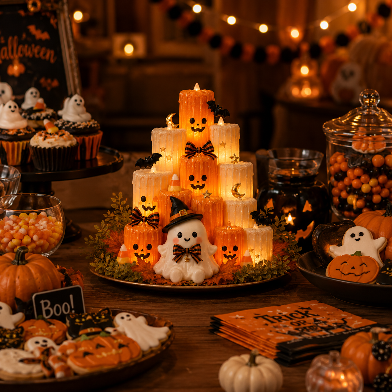🎃Early Halloween Sale 48% OFF🎃 Cozy Lighted Halloween Ghost Centerpiece
