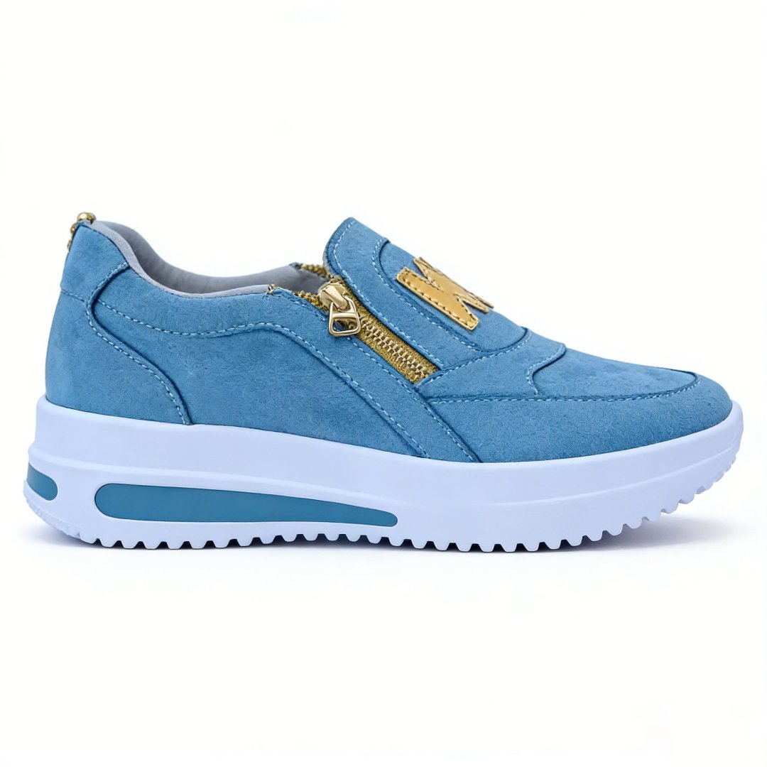 Women’s Comfort Zip Slip-On Sneakers – Lightweight, Breathable & Easy Walk Design