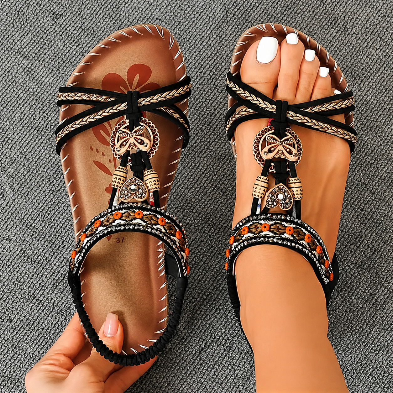 Sparkle Every Step of the Way! ✨Lightweight Comfort Sandals with Sparkling Butterfly Design