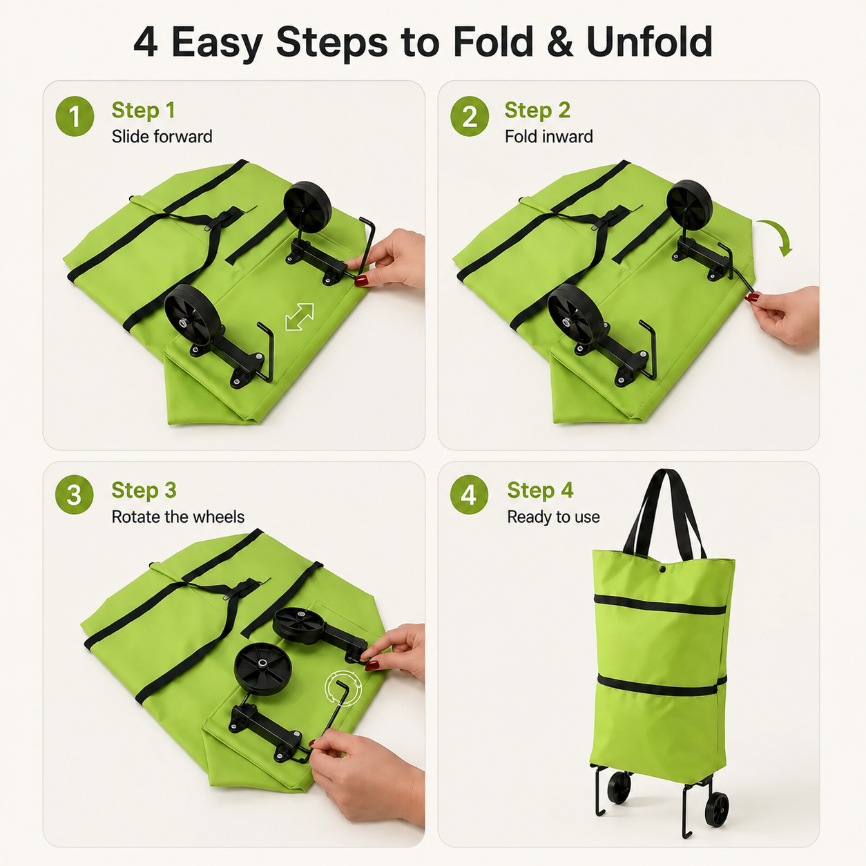 🛒2-in-1 Foldable Shopping Cart✨Portable Lightweight Grocery Trolley