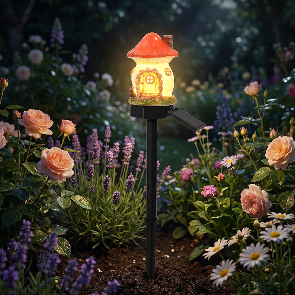 🍄✨ Turn Your Backyard Into An Enchanted Fairy Forest! Solar Mushroom Cottage Garden Light