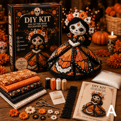 🎃Early Halloween Sale 48% OFF🎃Day of the Dead Patchwork Doll DIY Kit