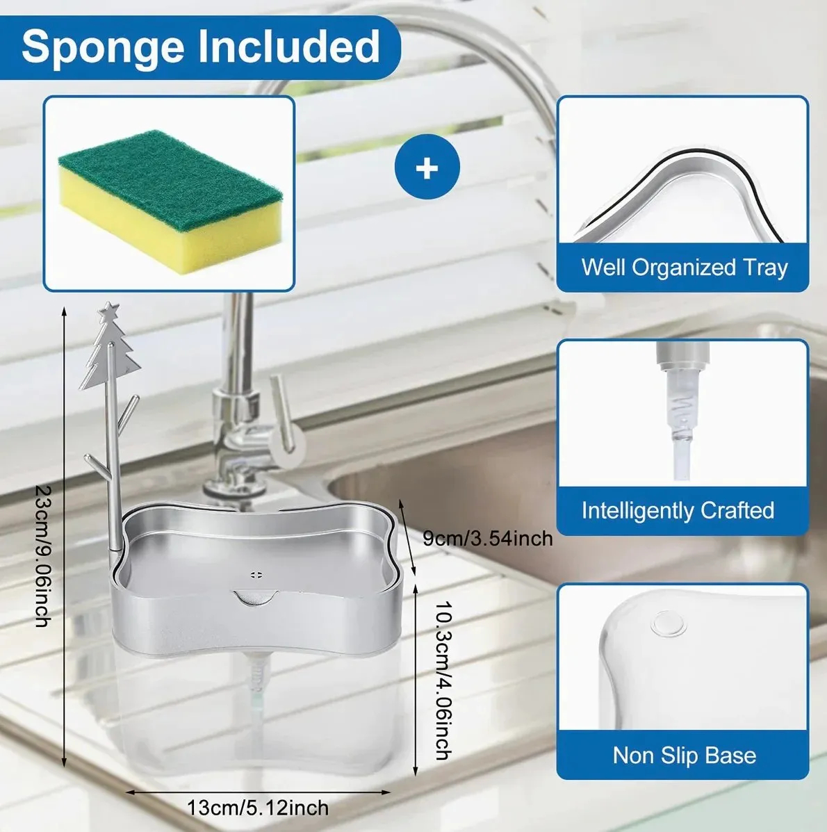 🔥Best Deal 🔥 2 in 1 Soap Dispenser with Sponge