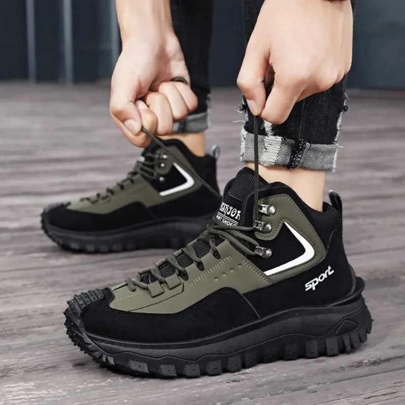 Men's Outdoor Hiking Boots - Waterproof, Non-Slip, Puncture-Proof And Smash-Proof; Correct Arch Support And Wide Toe - Suitable For Daily Wear And Outdoor