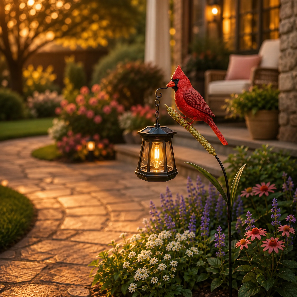 🐦 Cardinal Solar Light—A Beautiful Garden Light That Feels Full of Life
