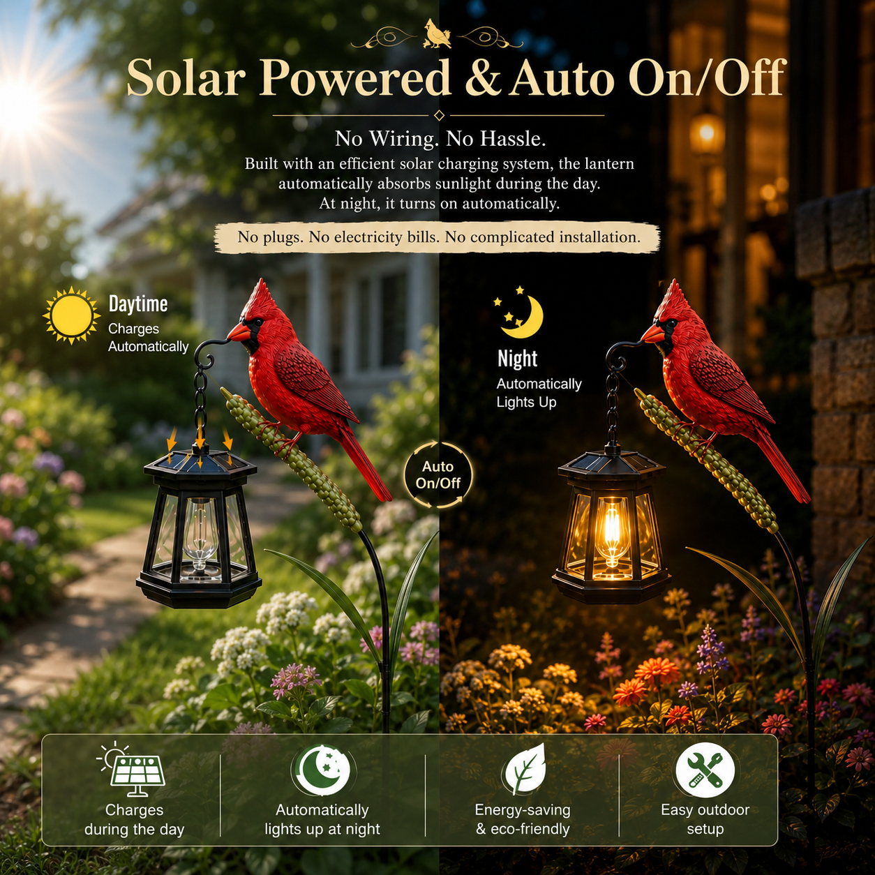 🐦 Cardinal Solar Light—A Beautiful Garden Light That Feels Full of Life