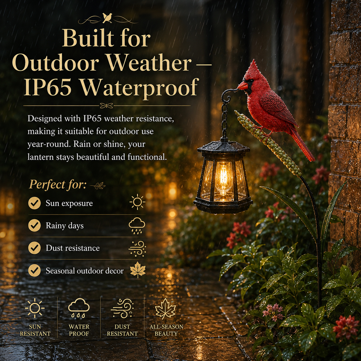 🐦 Cardinal Solar Light—A Beautiful Garden Light That Feels Full of Life