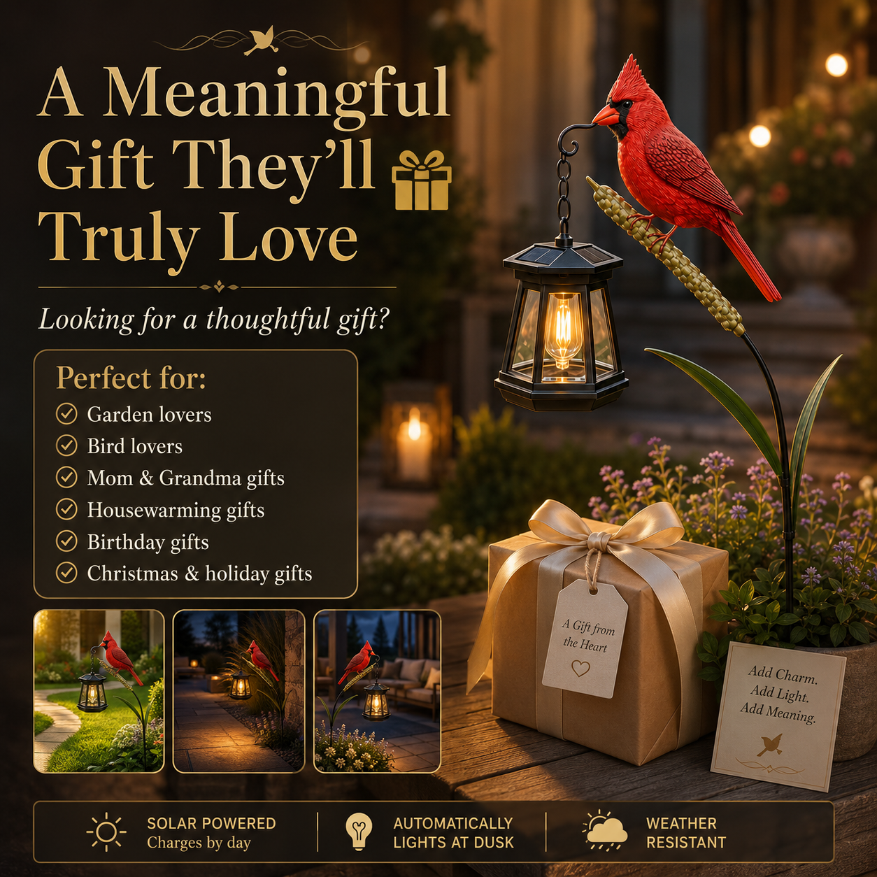 🐦 Cardinal Solar Light—A Beautiful Garden Light That Feels Full of Life