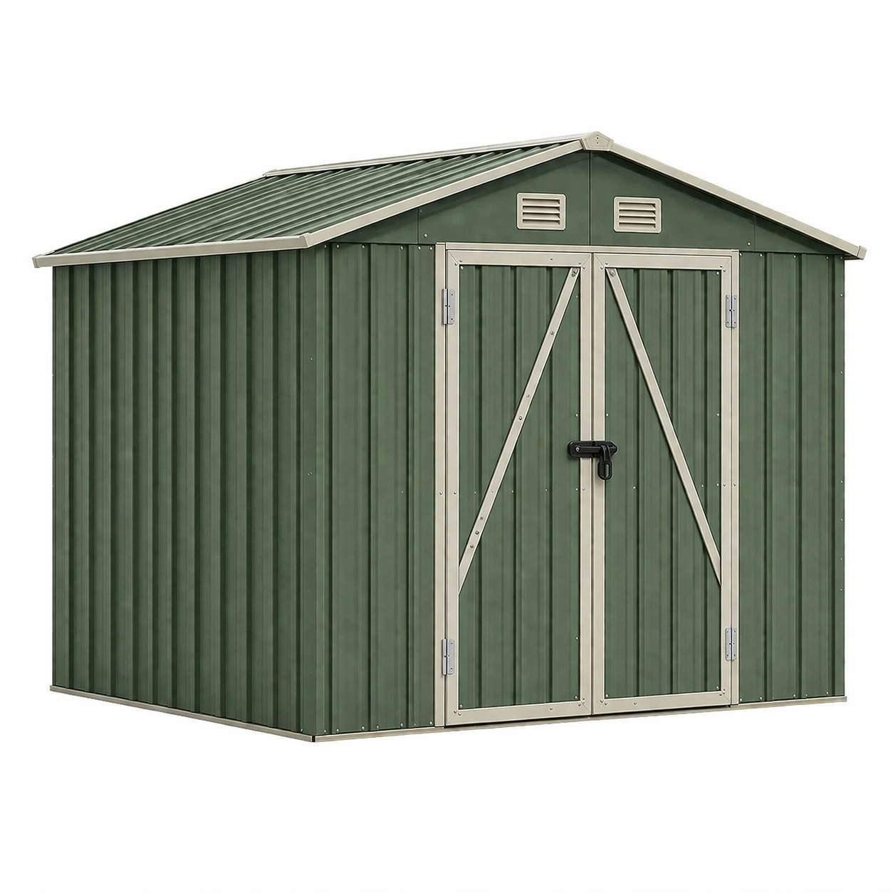 Cobertizo de jardín metálico de acero galvanizado verde 213x127x185 cm-homkera