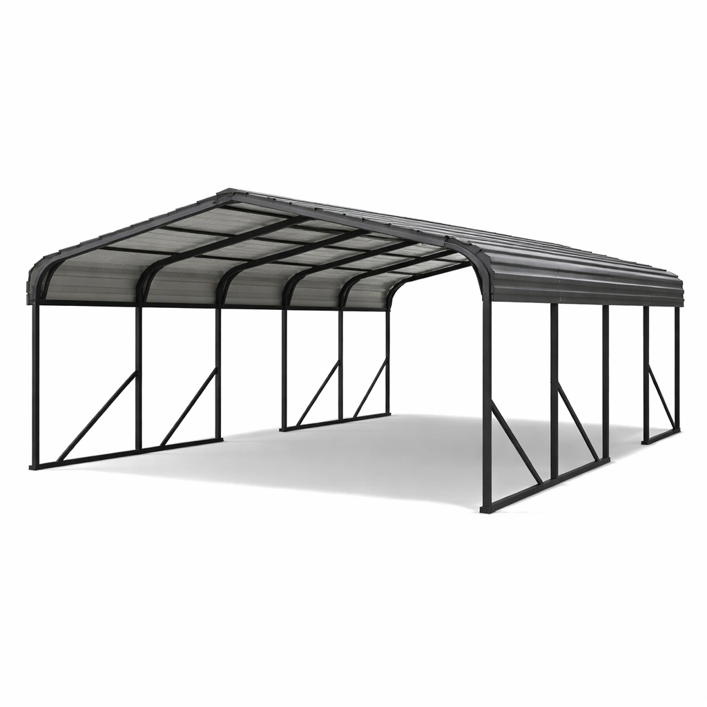 Cochera de metal y policarbonato para exterior 600x300x250 cm-homkera