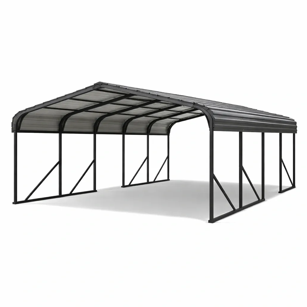 Cochera de metal y policarbonato para exterior 600x300x250 cm-homkera