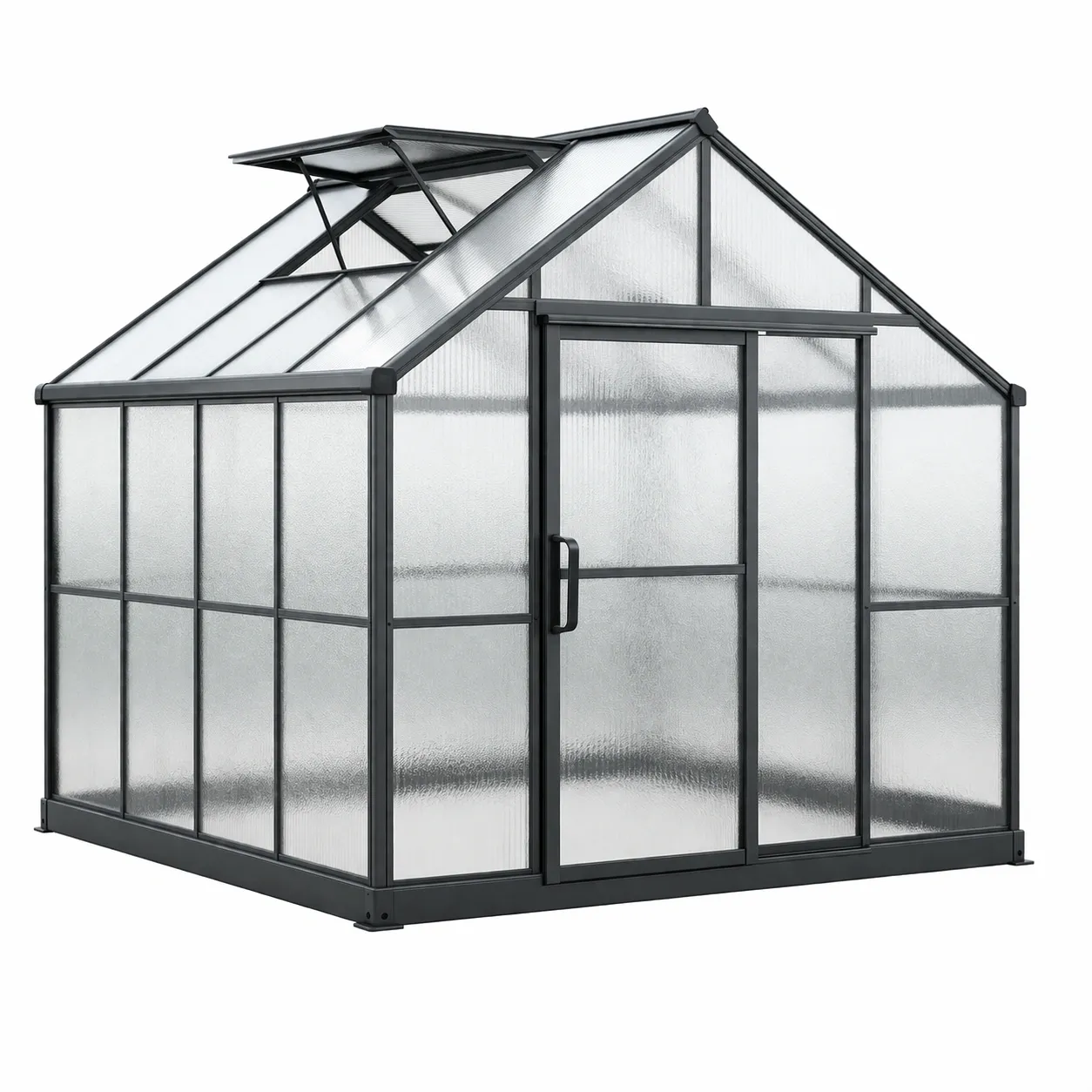 Invernadero de aluminio y policarbonato 4 mm 190x190x195 cm-homkera
