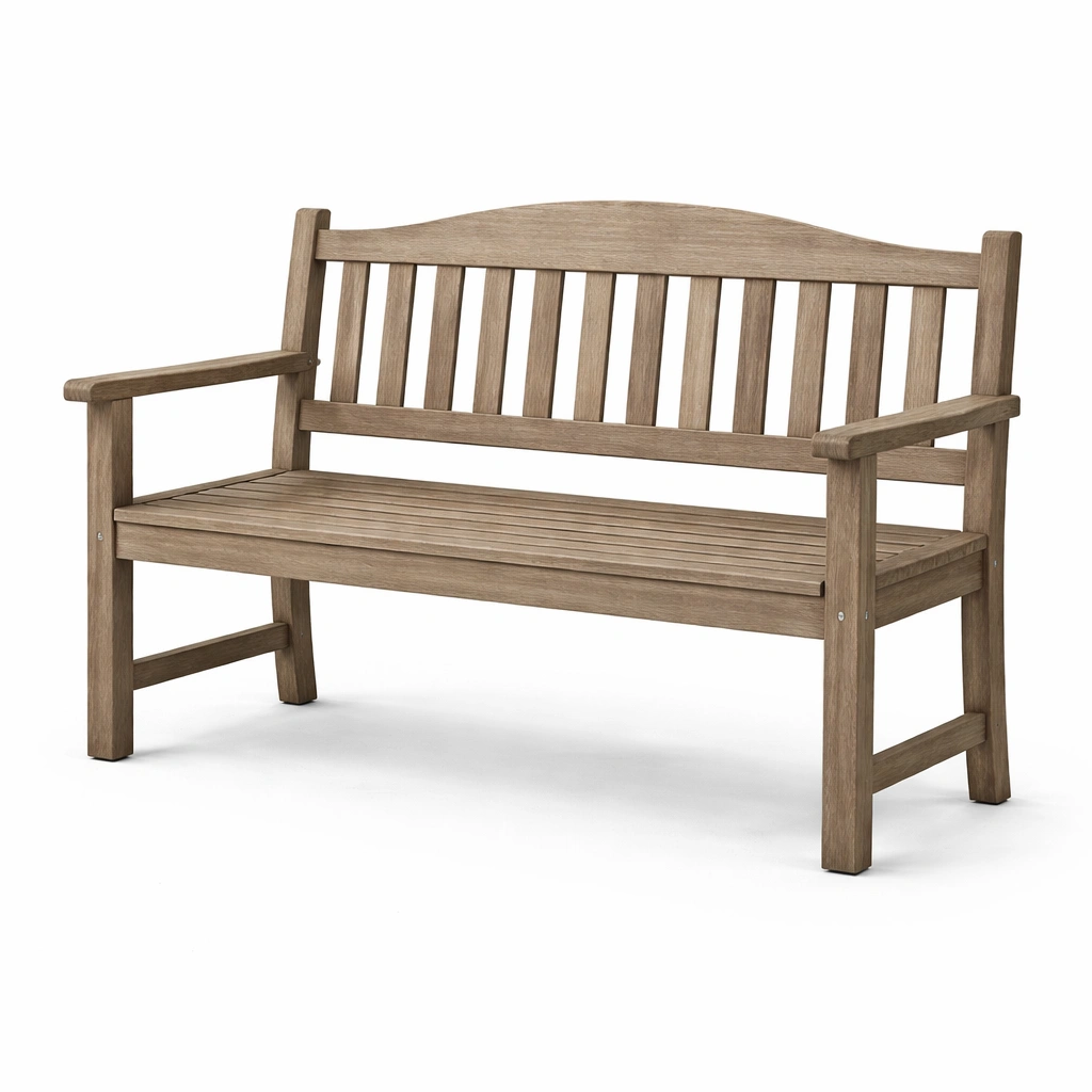 Banco de exterior de madera marrón 120x60x90 cm-homkera
