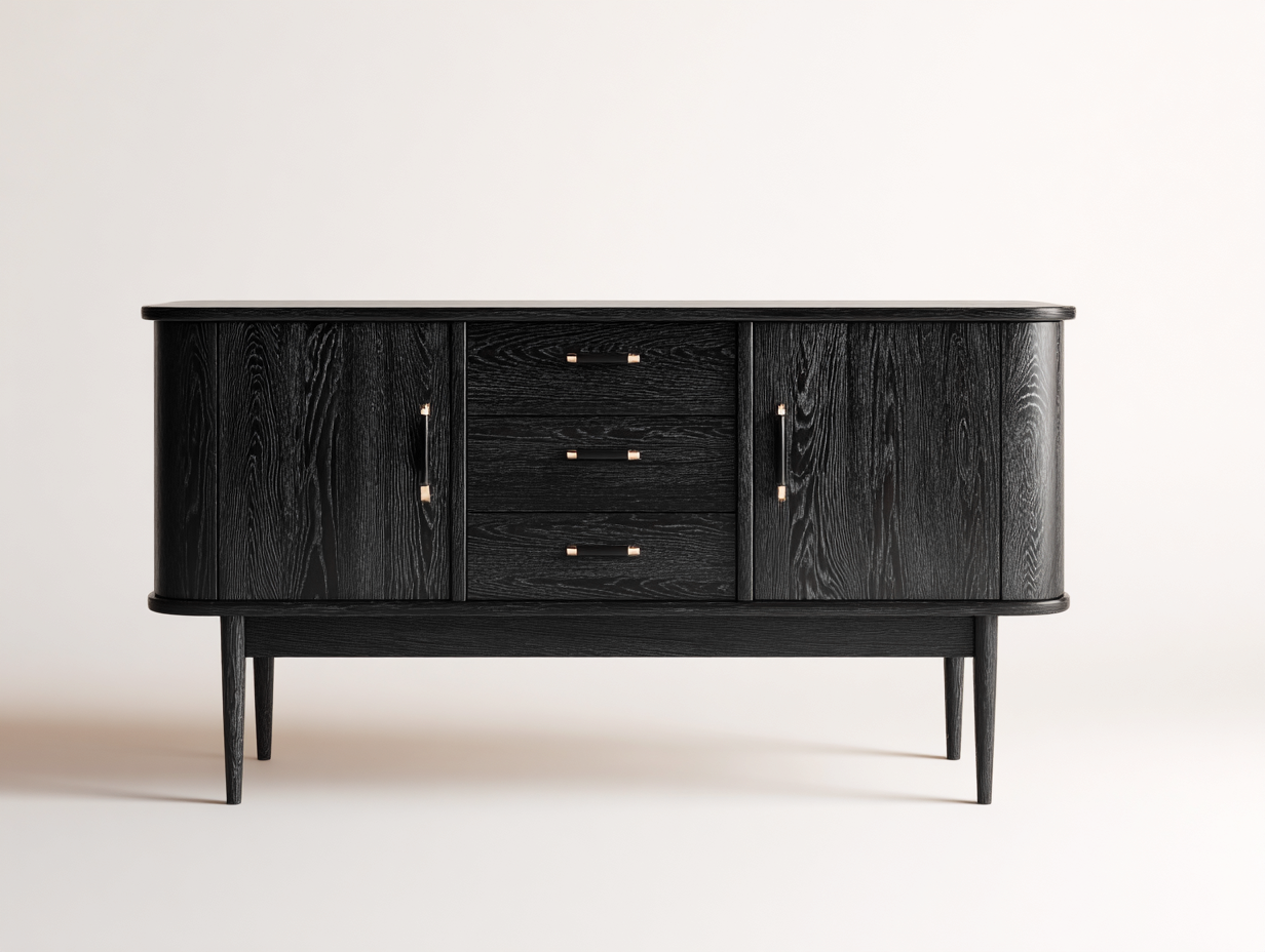 Mobile ingresso - legno - 166x43x85 cm - nero - stile rétro elegante-Freshmorihaus