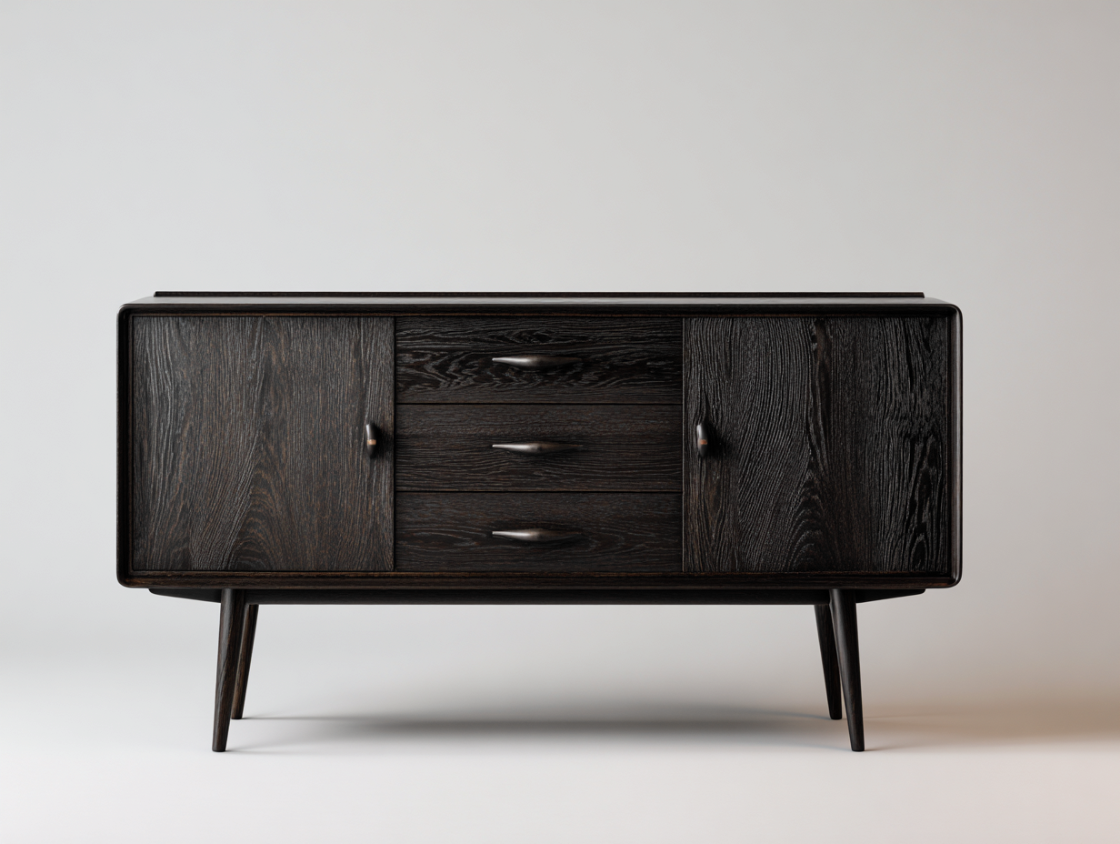 Mobile ingresso - legno - 148x41x86 cm - nero - stile rétro compatto-Freshmorihaus