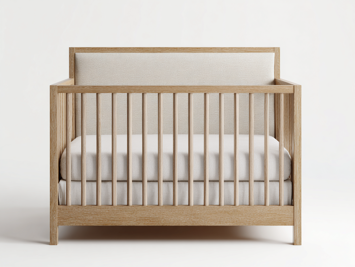 Cunas para bebé - madera maciza - 120x60x95 cm - roble claro y beige - dormitorio infantil - diseño moderno-Loroyhaus
