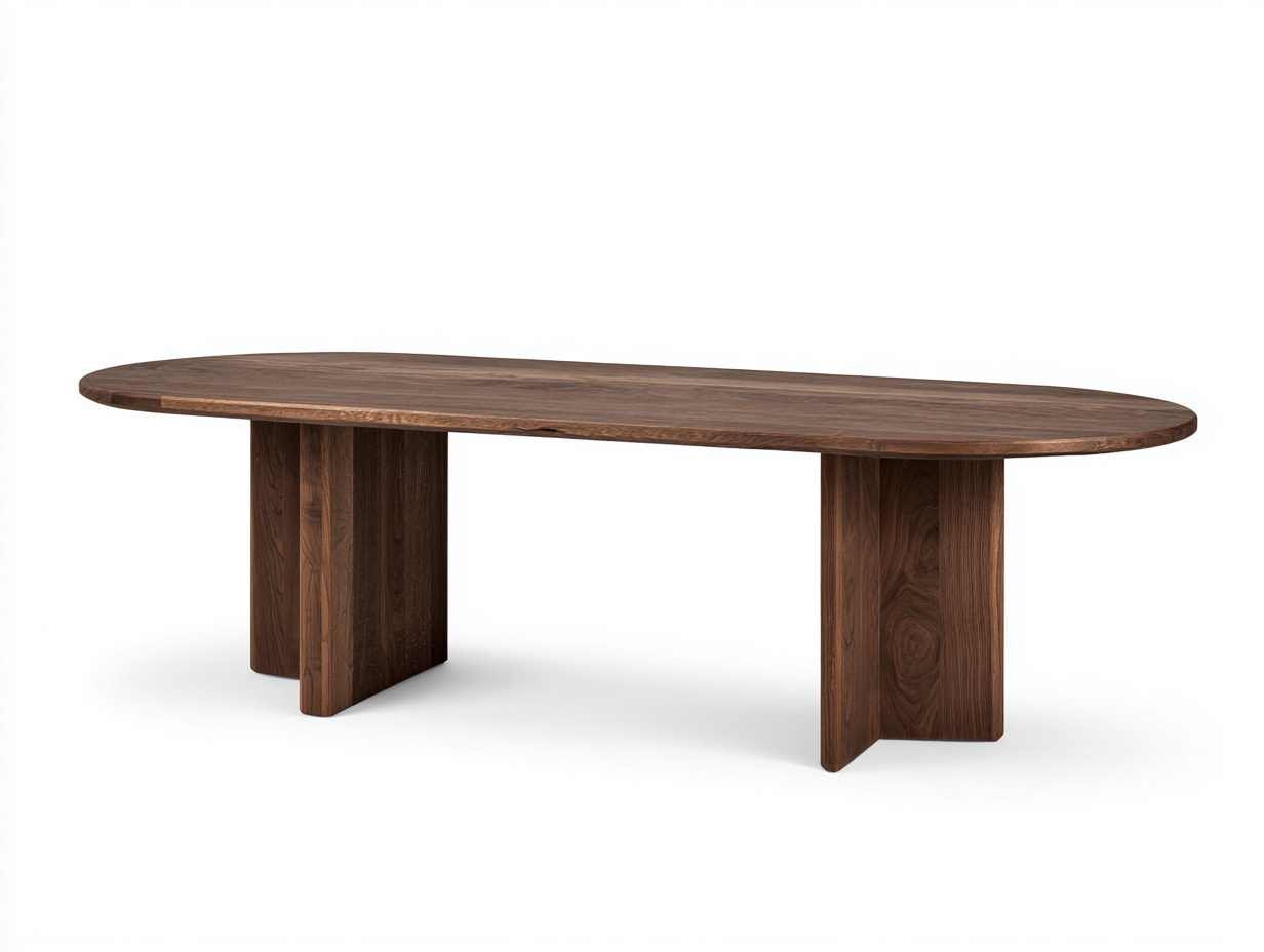 Mesa de comedor-ovalada-madera-180x90x75 cm-marrón-sala de comedor y cocina-diseño moderno-Loroyhaus