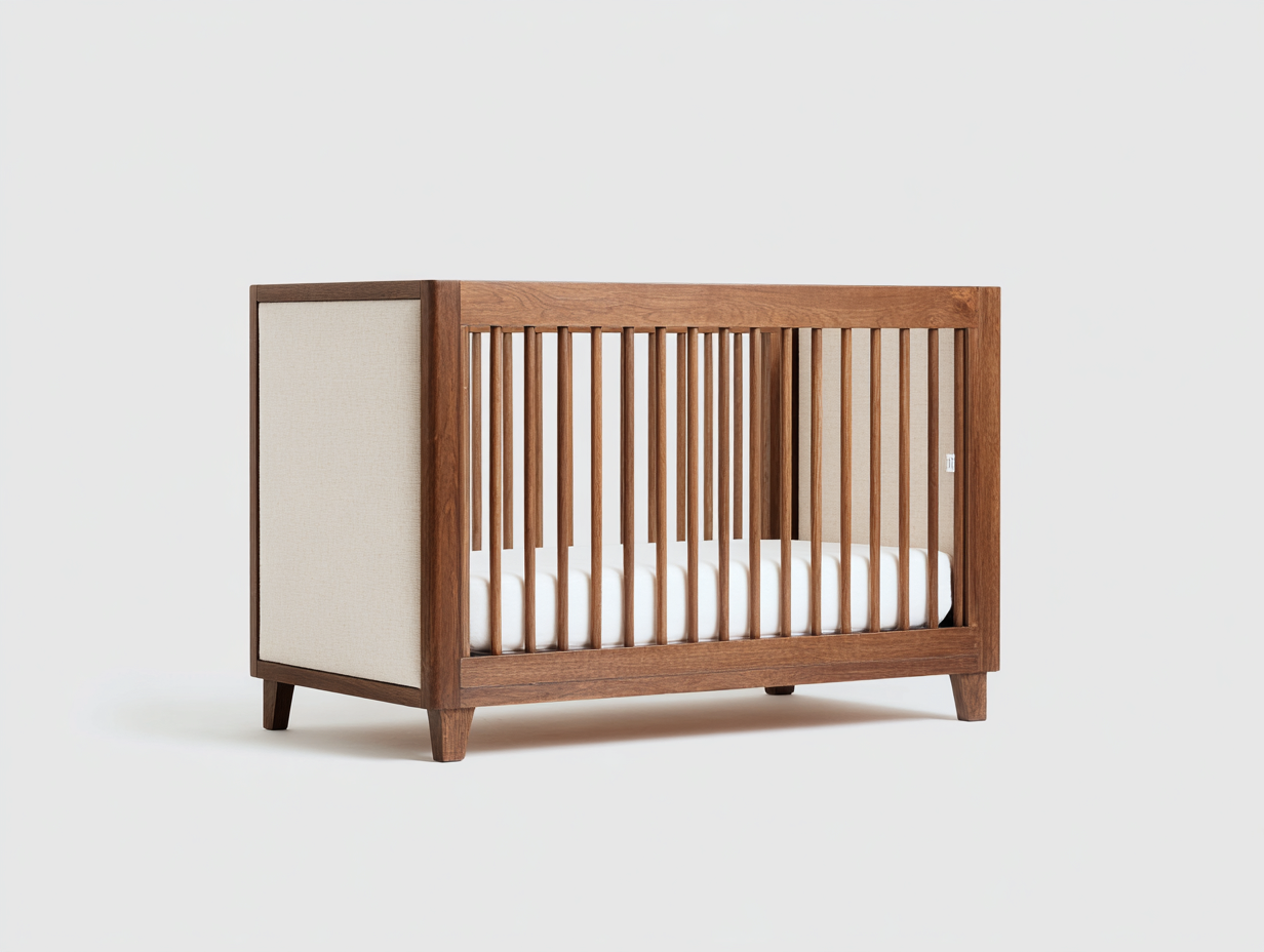 Cuna para bebé-madera maciza-120x60x95 cm-marrón/dormitorio infantil-diseño moderno-Loroyhaus
